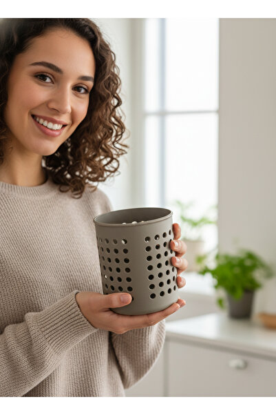 Hagen A+ Cylinder Cutlery Rack Countertop Serving Stand Upright Cutlery Organizer Holes for Water Drainage