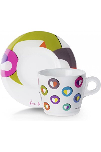 Omada PLEXART Mugs and Cups Set of 2 Tea Mugs - Heart Color