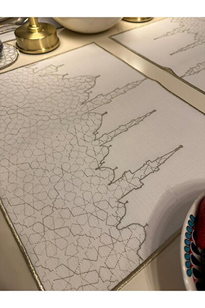 Merve Kaymakcı Ramazan Teması Amerikan Servis Gold Nakışlı