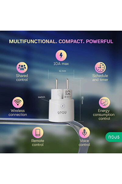 Nous Έξυπνη υποδοχή WiFi με παρακολούθηση κατανάλωσης ενέργειας, A8