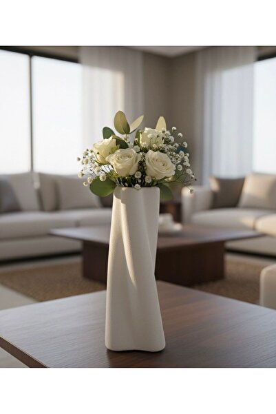 Noor مزهرية ( فازة ) صغيرة مصنوعة من السيراميك, فاخرة بتصميم انيق, 6*22