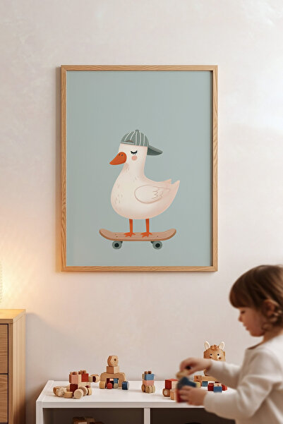 Posteria Spor Temalı Erkek Çocuk Odası Tablosu, Doğal Ahşap Çerçeve + Poster ...