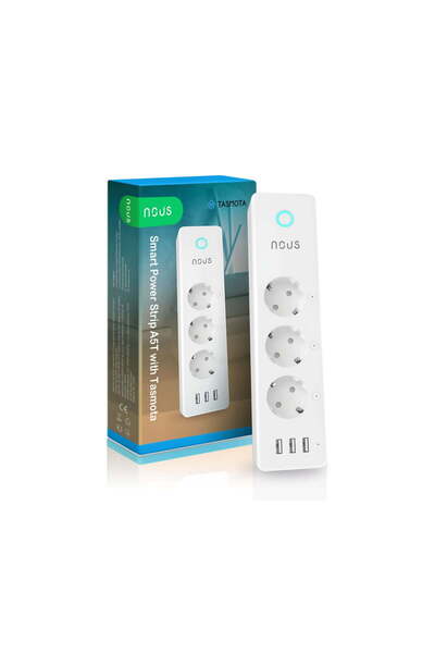 Nous Έξυπνο πολύπριζο με 3 πρίζες και 3 θύρες USB, Nous, Tasmota, A5T