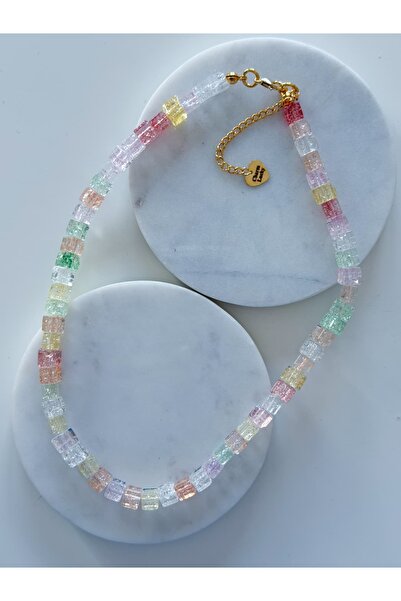 CHARMLUCKY Soft Colorful Square Necklace