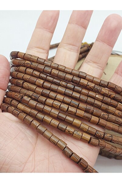 Yasamtohumu Snur de mărgele cilindrice din lemn de lemn de venge – mărgele din lemn natural de 6 mm