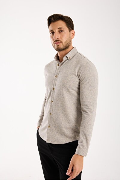 intersivin Erkek Uzunkol Kışlık TRİKO CNLS-06 GÖMLEK -TOPRAK