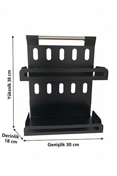 Keskin Metal Tasarım 2-Layer Spice Rack Attached to the Intermediate Pipe of the Kitchen Counter Set