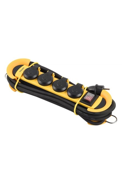 Philips extension cord, IP44 protection, 4 sockets, 5m