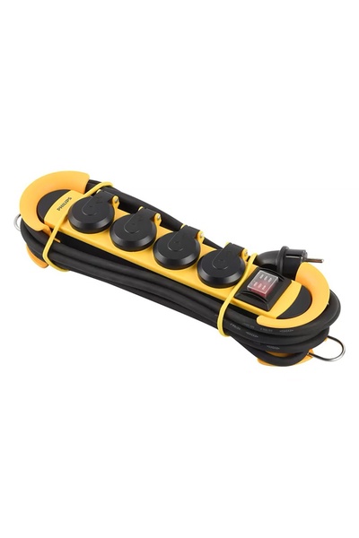 Philips extension cord, IP44 protection, 4 sockets, 5m