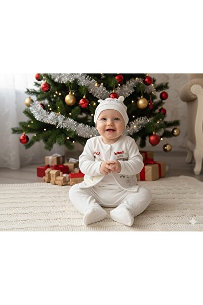 Petite Ponpon Baby Set cadou pentru bebelusi alb cu model ursulet si iepuras