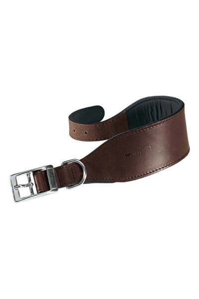 Ferplast طوق كلب من جلد الثور VIP CW، اللون: بني، الأبعاد: 32-39 سم × 20 مم