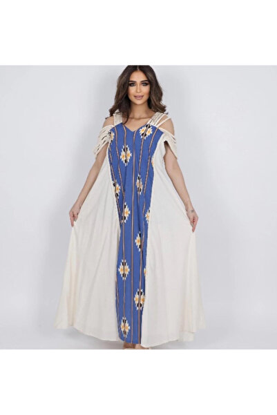 1way فستان يحاكي التراث العربي بطريقة عصرية وحمالات على شكل خيوط