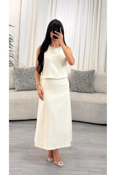 SELSAL طقم تنورة وبلوزة مطرزة