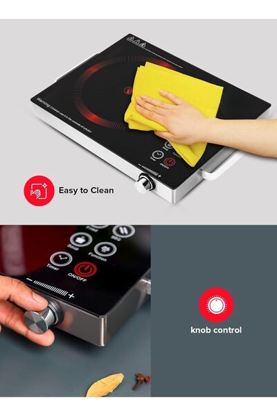 Alim Sokany Infrared Cooker SK - 3576, 2200W with 4-Digit LED Display, Touch & Knob Control