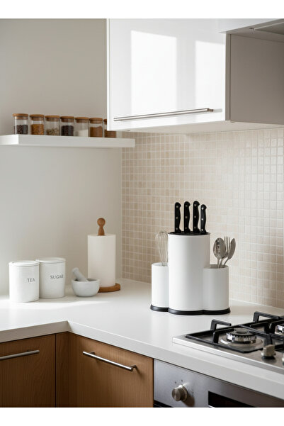 Hagen 3-Compartment Multi Vertical Cutlery Holder Knife Holder Countertop Cutlery Organizer A+ Premium Quality Cutlery Holder