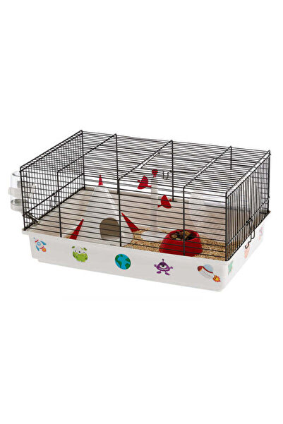 Ferplast Cage CRICETI 9 SPACE-Cute Hamster Cage with Stickers Included. Setting: space.46 x 29,5 x h
