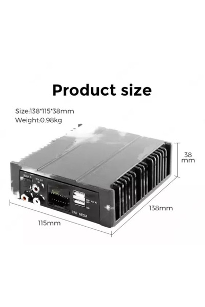 Vtk Amplificator auto DSP cu intrare prin fibră optică, Plug and Play, 480 W pentru unități principale Android, 12 V