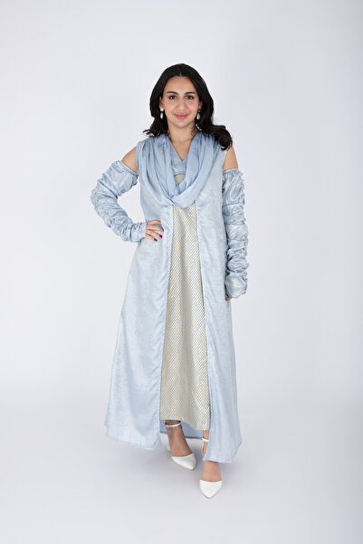 IKKXA Modern 2 piece Cold Shoulder shimmer Fabric Outfit