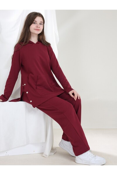 Giyinse Lilya Girl's Tunic Set Burgundy