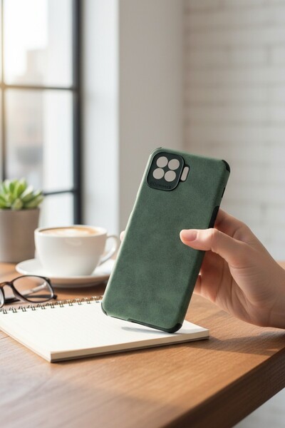 batuteknoloji Oppo Reno 4 Lite Kamera Korumalı Süet Görünüm Suni Deri BTU Sil...