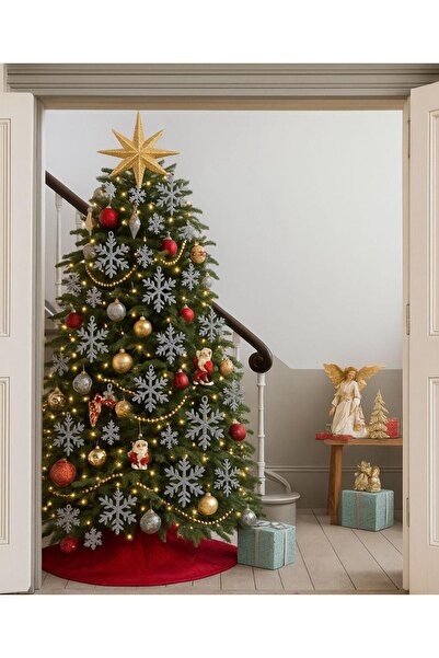 Partifabrik زينة شجرة عيد الميلاد 12 قطعة 8×8 سم شكل ندفة ثلج