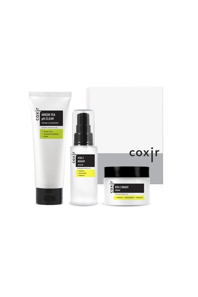 Coxir VITA C BRIGHT GIFT SET - Serum, Cleanser and Face Cream with Vitamin C by