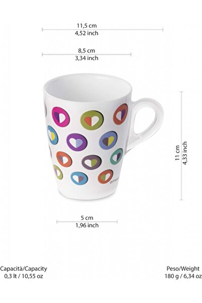 Omada Mugs and cups - PLEXART Set of 2 mugs - Heart Color