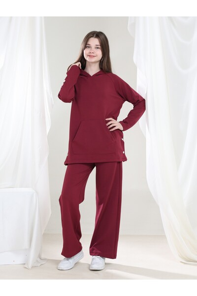 Giyinse Lilya Girl's Tunic Set Burgundy