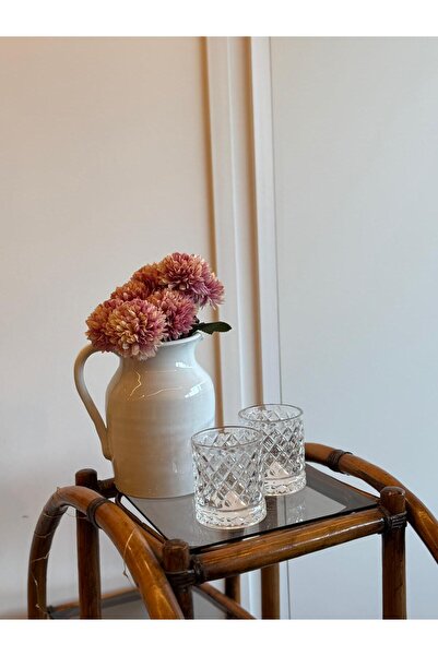 Miko Home & Garden Crystal Cut Glass Cup – Set of 2 (Heavy Base – Water & Soft Drink Glass)