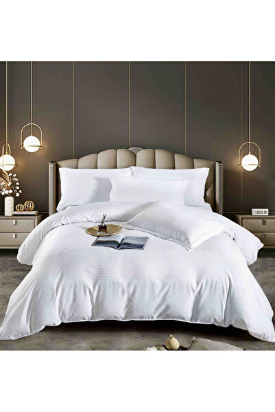FIONNA.RO Satin Damask Bed Linen 1 Person - White