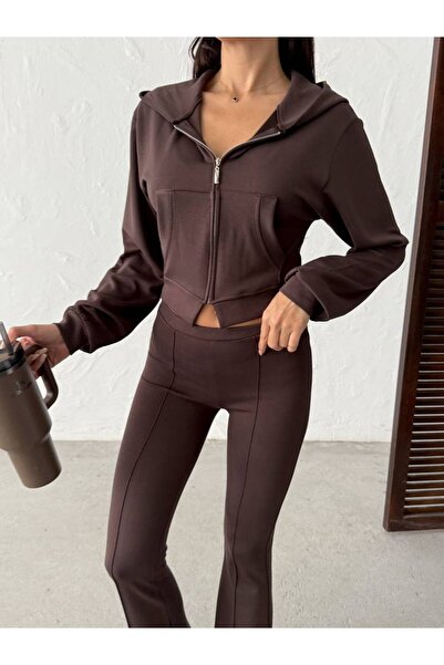 ossons Hooded Flared Tracksuit Set