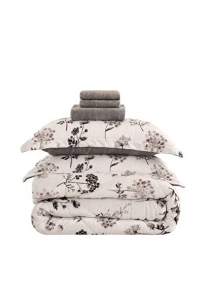 Cannon Canon Flannel Floral Bedspread with Sewn Filling 240x260cm 6 Pieces Double Size Donna