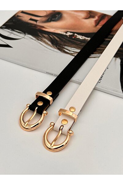 Mynoa Set of 2/Gold Buckle Women's Belt, Jacket Belt, Trouser Belt, Shirt Belt.