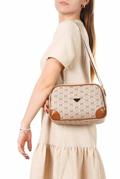 NEWISH POLO ACCESSORIES Women's Shoulder Bag – Stylish Patterned and Leather Detailed Fashion Bag, Perfect for Everyday Use