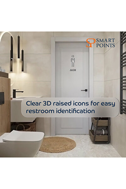 SP 3D Acrylic Men & Women Washroom Door Sign - Silver (Pack of 2)