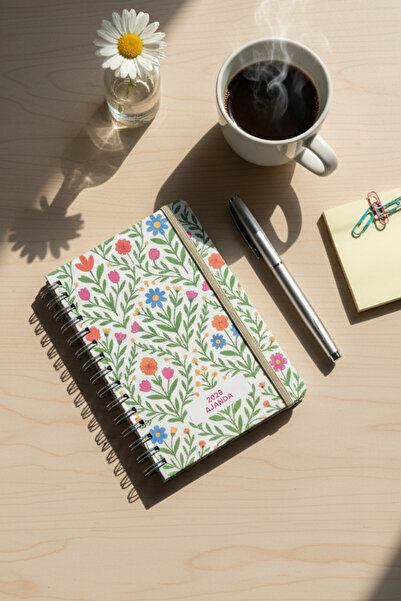 Chi-Chi Papers 2026 Weekly Planner - Handmade, 2 Pages with Stickers, Green Garden