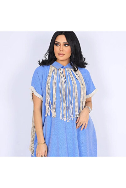 1way جلابية نص كم مشمشي بخيوط من الامام والخلف