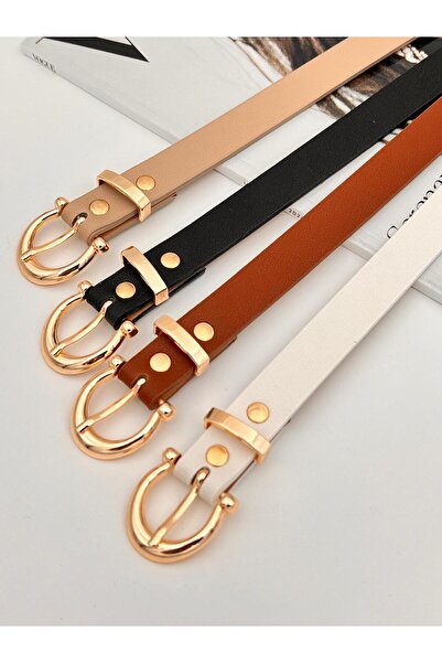Mynoa Set of 4/Gold Buckle Women's Belt, Jacket Belt, Trouser Belt, Shirt Belt.