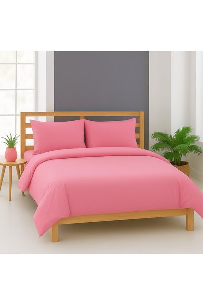rabiatekstil Rose Candy Pink Modern Double Duvet Cover Set (Without Sheets)