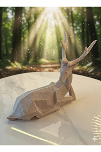 Oss elhetraf تمثال ديكور غزال هندسي – قطعة فنية حديثة بتصميم تجريدي فاخر