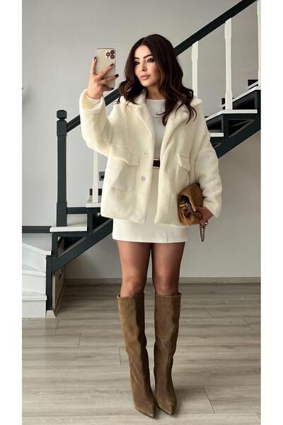Oslove White Premium Plush Coat
