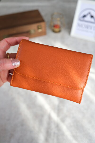 Norvi Leather Genuine Leather Women's Wallet Orange 1222