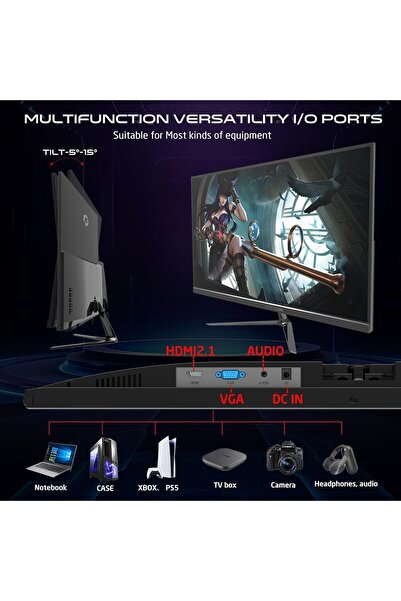 GAMEON 22” IPS Gaming Monitor – FHD 1920x1080, 120Hz, 0.5ms, HDMI 2.1 (Black)
