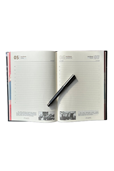 Chi-Chi Papers 2026 Daily Agenda and Black Pen - Ataturk and Republic Themed - Teacher's Day Gift