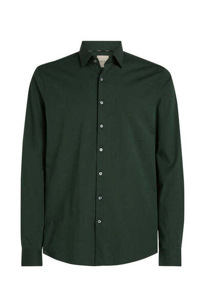 Calvin Klein POPLIN STRETCH SLIM Herb Tea Men