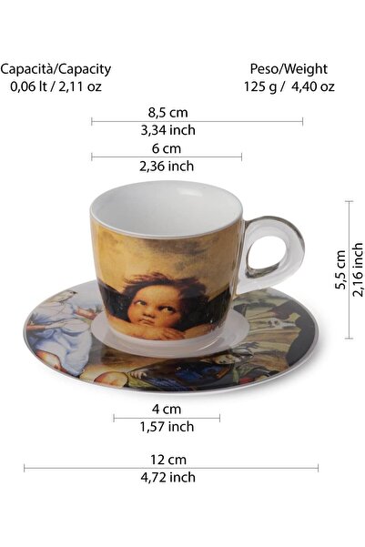 Omada Mugs and cups - Set of 4 coffee cups with saucers - Sistine Chapel by PLEXART