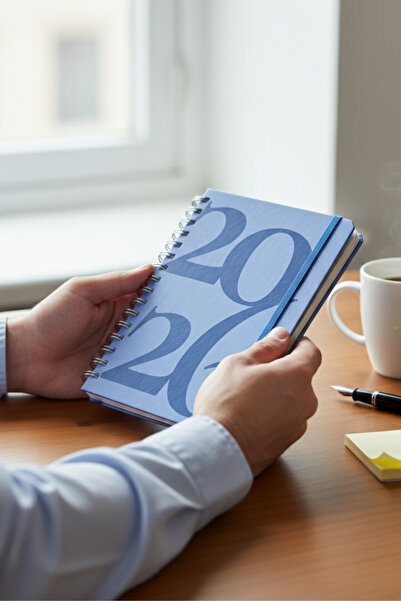 Chi-Chi Papers Name Can Be Written on It 2026 Weekly Agenda - Handmade, 2 Pages with Stickers, Classic Navy Blue