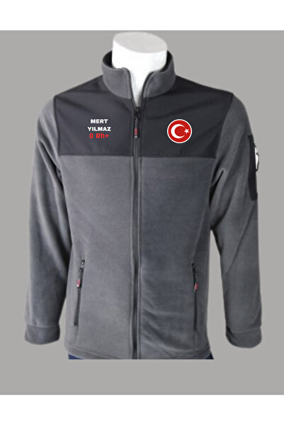 BMNAKIŞBASKI Kişiye Özel Bayraklı Softshell Polar (İsim – Kan Grubu)