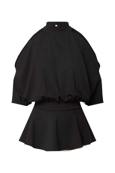 BOOHOO Crepe Cold Shoulder Peplum Top - Women