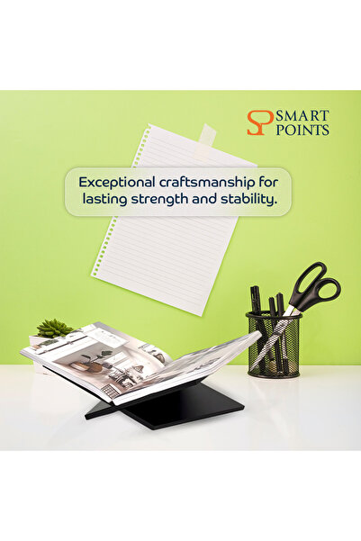 SP SMARTPOINTS Acrylic X-Shaped Book Stand, Black, 24 x 20 x 15 cm
